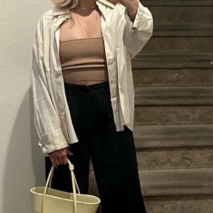 Aritzia rib knitted tan tube top